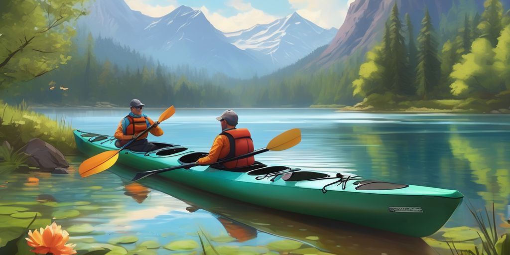 kayaking on a serene lake with both beginners and experts