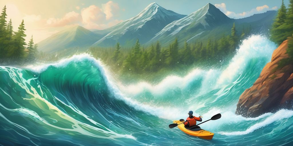 kayaking on waves