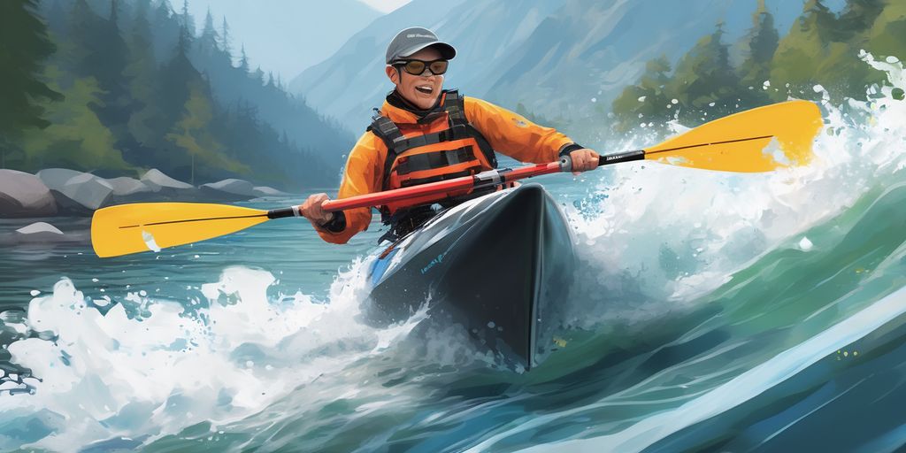 kayaker mastering techniques on water