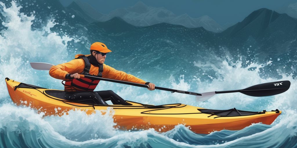 kayaker on ocean waves