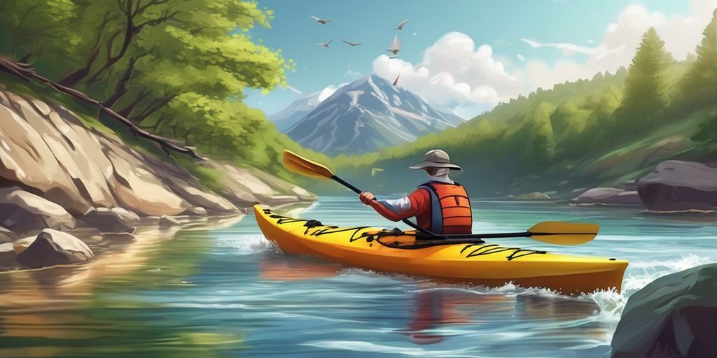 kayaking on a river