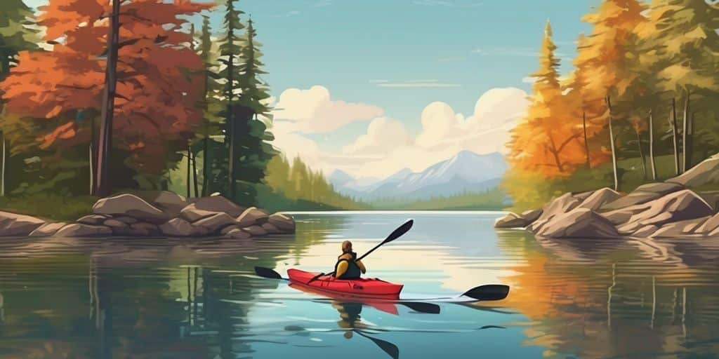 kayaking on a calm lake