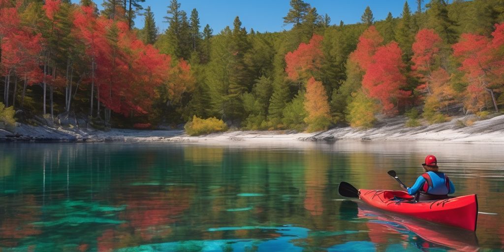 Kayaker practicing a roll in clear blue water