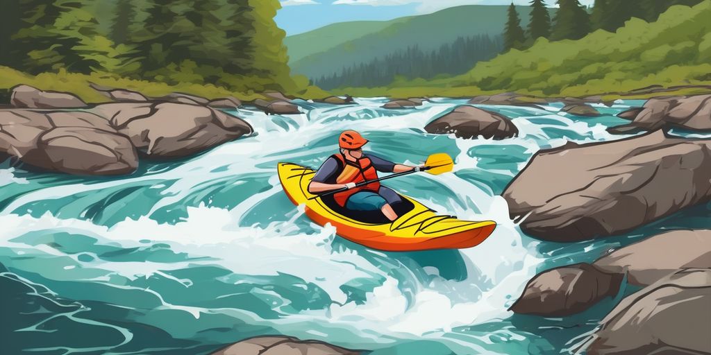 kayaking in rapids