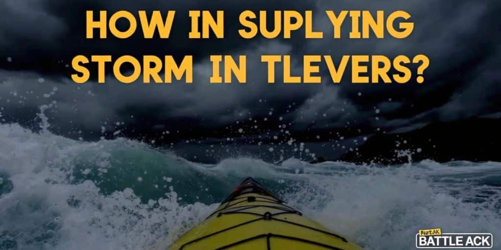 Kayak on rough waters during a storm.